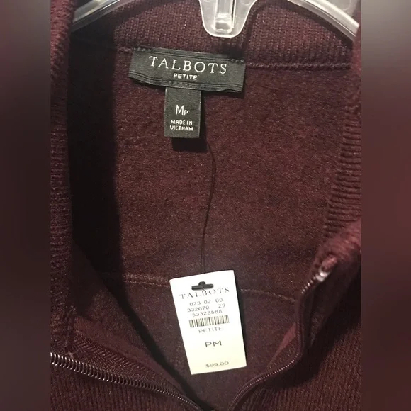 🎉Host Pick🎉New Talbots maroon/brown faux suede trim fleece soft jacket, PM - Picture 6 of 16